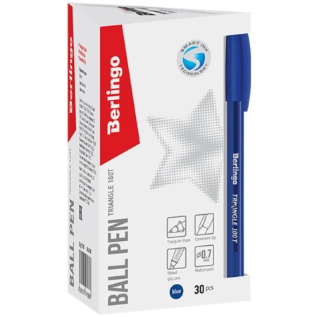 Ballic handle 0.7 mm, Triangle 100t, blue ink, three -sided, needle rod-1