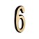 The door number "6" tundra, plastic, color gold 1 pc.