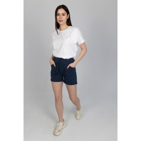 Women's shorts, size 48, blue color-1