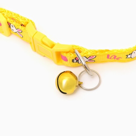 Two -layer collar with Fasteks "Bunny" 30 x 1 cm, yellow-2