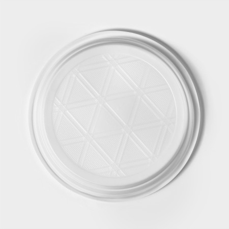 Plastic plastic disposable, d = 17 cm, set 6 pcs, white color-5