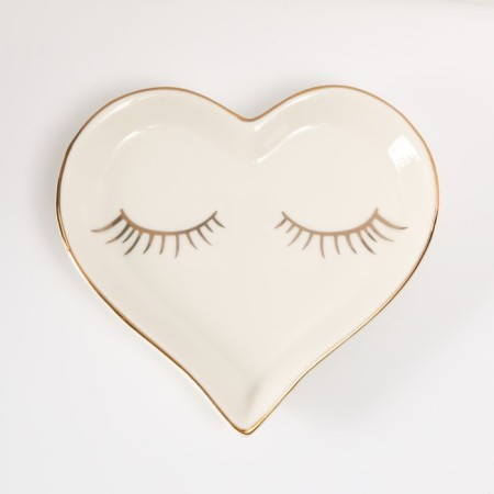 Souvenir ceramic stand for the rings "Heart with cilia" 11x11.5x1.4 cm-3
