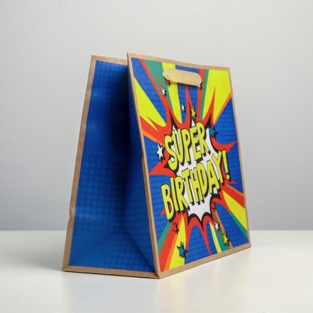 Gift Craft horizontal package, packaging, Super Birthday, Ml 27 x 23 x 11.5 cm-2