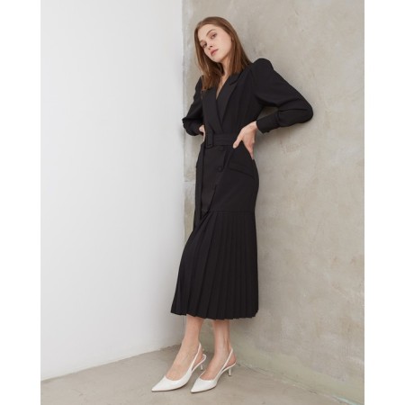 Women's dress minku: classic color black, size 42-3