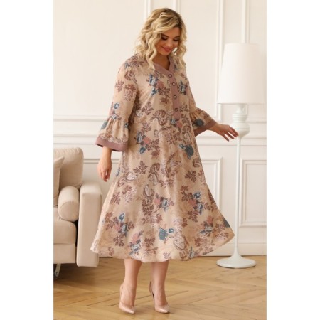 Female dress, size 50, beige color-8