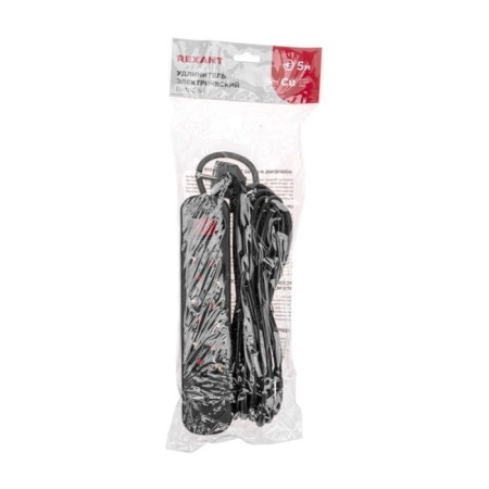 Extension cord Standard 3 Nests, 5m, 3x1.0mm², C/Z, with a switch, 2 USB, black Rexant-5