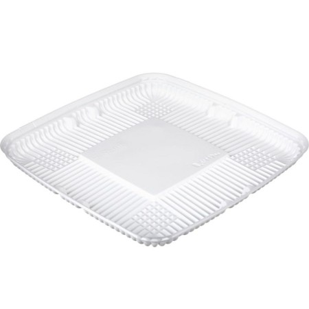 T-270D cake container, square, white color, size 33.5 x 33.5 x 3 cm