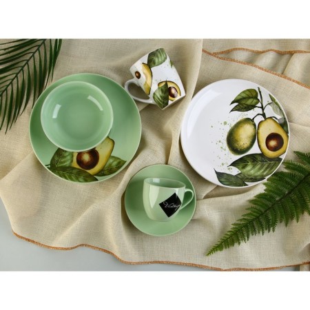 Ceramic plate "Avocado", 22.5 cm, white color-6