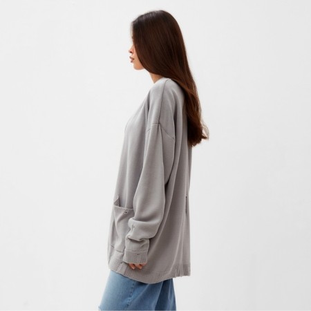 Cardigan Women's Mist with pockets, graphite, OneSize (44-48)-5