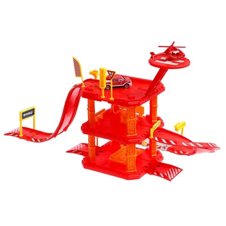 Parking "Fire Station", with a metal machine and helicopter-3