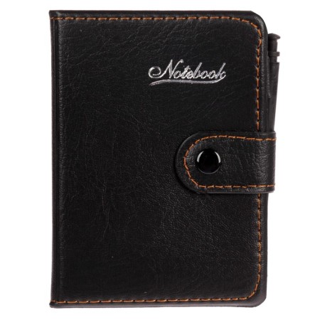 Notebook with A7 handle, 65 sheets in a ruler, PVC cover with a button fastener