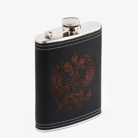 Coat of Emblem Flag for alcohol, stainless steel, gift, army, 240 ml, 8 oz