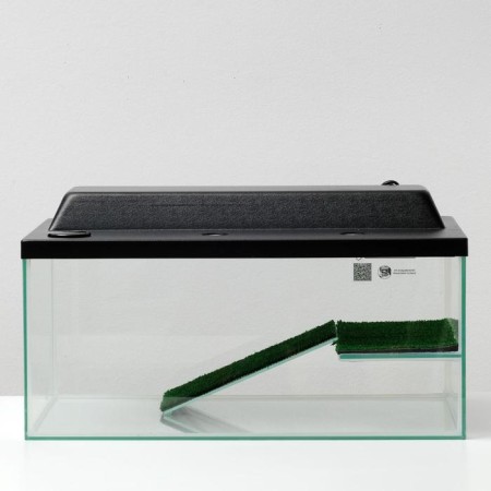 Terrarium for turtles 45 liters, with a lid, shelf and ladder, 55 x 33 x 25 cm-2