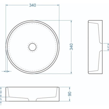 Sink uperwood Round, invoice, 34 cm, round, black-6