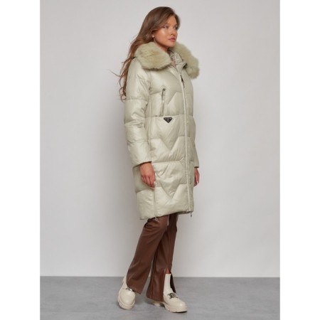 Coat insulated winter female, size 56, the color is light green-2