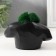 Kashpo concrete "Bust" with moss 6.5x11cm black (moss green stabilized)