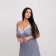 Night shirt female, white-blue color/Print cage, size 52