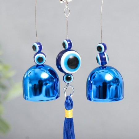 Wind Music Metal "Elephant" from the evil eye with a brush 2 bells 24 cm-2