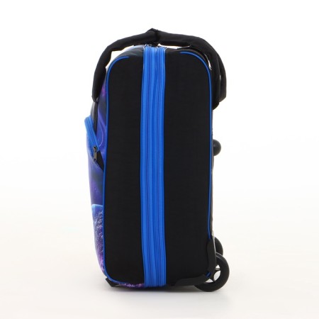 Small suitcase with a bag, 20 ", on a zipper, with an extension, the color is blue-5