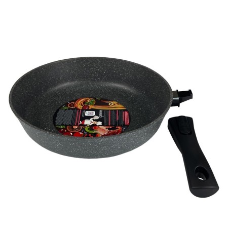 Deep pan -Panair Sogretta, removable handle, with a lid, cast aluminum, d = 28 cm-7