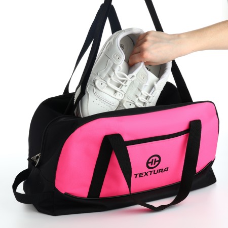 Women's sports bag, textura, average size, black/pink color-3