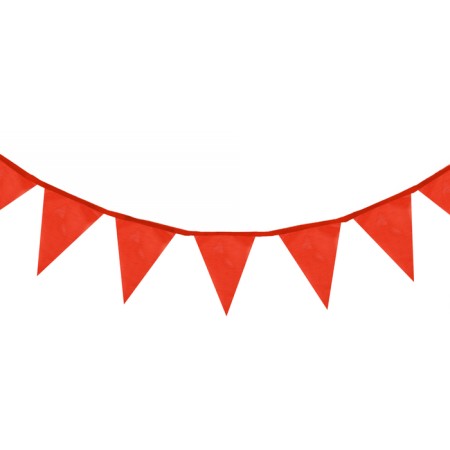 Garland flags, L-50 m, (set of 100 pcs), flag 13 x 18 cm, red-1