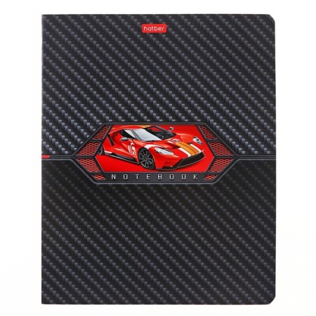 Notebook of 48 sheets in a cage, Autocarbon, covered cardboard, selective varnish, an offset block 65g/m2, mix-6