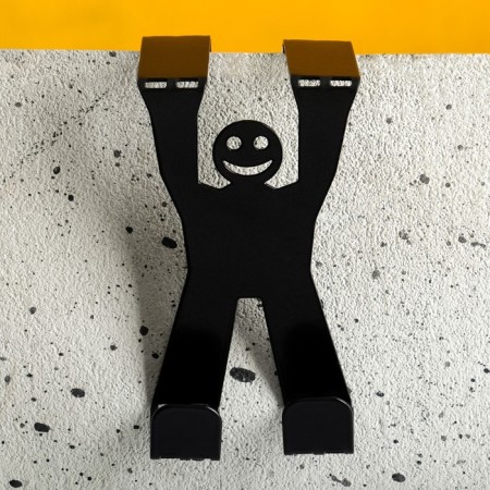 Hanger on the door "man" 9x4.5x4cm, black-1