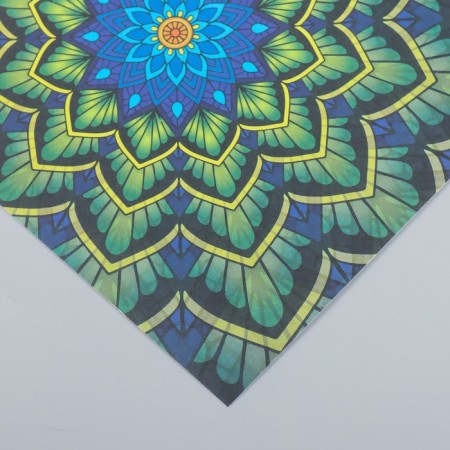 Scrapbooking paper "Flower mandala" density 180 g 15.5x17 cm-2