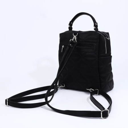 A backpack with a zipper, black color-1