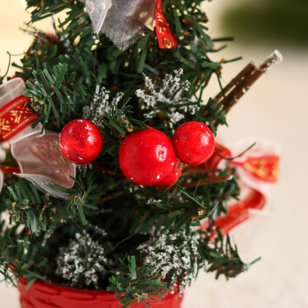 Christmas tree decor "festive" bow in stripes, 10x17 cm, red-2