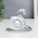 Souvenir glass "Swans with diamond" Transparent holography 6.5x6x5 cm