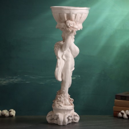 Figure pot "Angel with roses", aged, 1.8 l/ 24x24x70cm-4