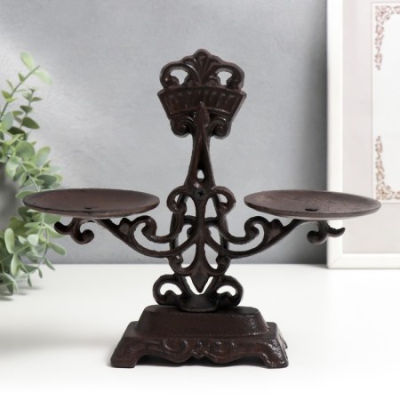 Cast iron candle for 2 candles "Libra" 21x9x24 cm-1
