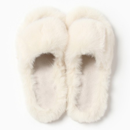 Women's slippers with an open nose, size 36, milk-4
