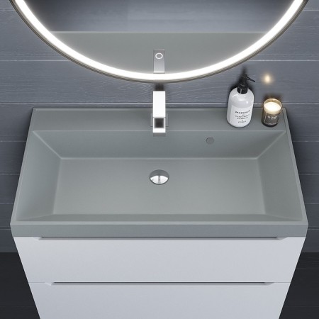 Sink uperwood Classic Quartz 80 cm, quartz, gray matte, platinum-3