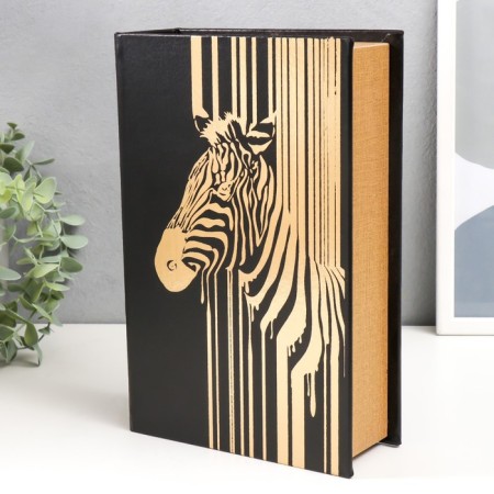 Safe Brush Tree leatherette "Golden Zebra" 27x18x7 cm-1