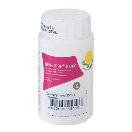 The disinfectant deo-chlor luxury, lemon, 25 tablets of 3.4 g
