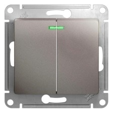 Switch Sche GSL001253 Glossa, SP, 10A, 2 keys, platinum
