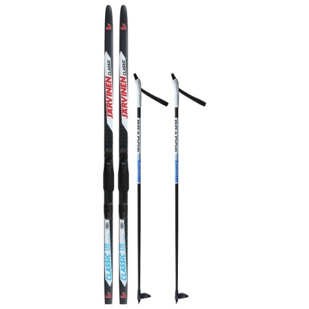 Ski kit: plastic skis 150 cm without notches, fiberglass sticks 110 cm, SNS mounts, MIX color-5