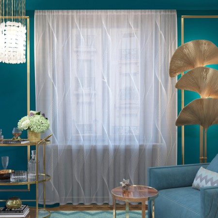 Curtain 280x300cm, art.K25A, white, PE 100%