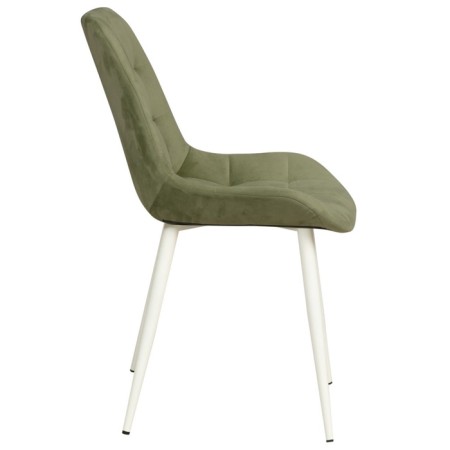 Quarter U -chair, velor tenerife nephritis / white metal-1