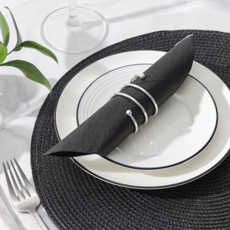 Spiral napkin ring, 4.5 × 4 cm, silver color-2