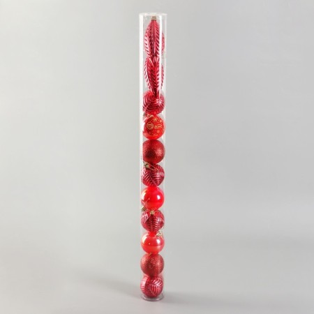Set of jewelry plastic 11 pcs "Melody" icicles, 6 cm, red-1