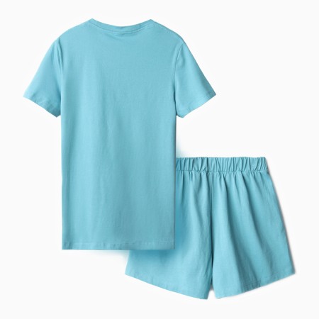 Homemade female set (T -shirt, shorts), turquoise color, size 50-8