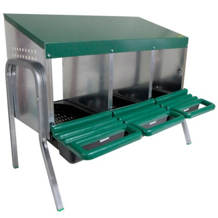 Nest for chickens of layers Platinum, 3 sections, on legs, with an ovum