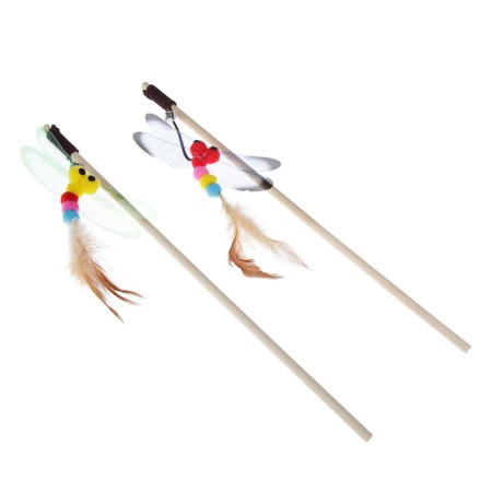 Dear Dobrostka "Dragonfly", wooden stick 40 cm, mix of flowers-2
