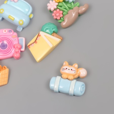 Decor for creativity Plastic "Travel" Assorted set 6 pcs 2.1x2.5x1 cm-1