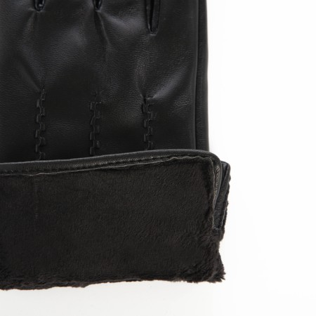 Gloves of wives 24*1*9 cm, leather claim, without insulation (c), dimensionless, 3 lines, black-2