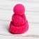 Knitted hat with pompom, set of 5 pcs., Pink color